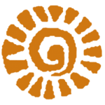 Daniele Agosta DeRossi Logo resembling an burnt orange sun with a swirl in the middle